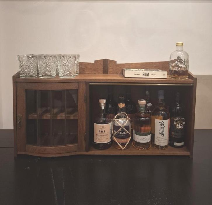 Antiek drankkastje / Vintage drankkast / Houten minibar, Antiek en Kunst, Antiek | Meubels | Kasten, Ophalen