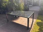 Tuintafel met glazen blad, Tuin en Terras, Tuintafels, Ophalen, Gebruikt, Rechthoekig, Aluminium