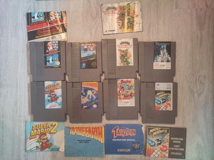 NES met 8 games, light gun, controllers en opbergdoos, Spelcomputers en Games, Games | Nintendo NES, Gebruikt, 2 spelers, Vanaf 3 jaar