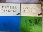 Leren tekenen: katten tekenen en Boerderij dieren tekenen, Hobby en Vrije tijd, Tekenen, Boek of Gids, Zo goed als nieuw, Ophalen