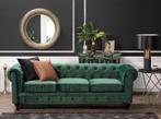 Beautiful Green Chesterfield sofa with addons, almost brand, Huis en Inrichting, Banken | Bankstellen, Nieuw, 150 tot 200 cm, Overige materialen