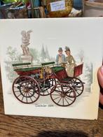 3 Wandtegels Antieke Auto's - Daimler, Duryea, Lanchester, Ophalen of Verzenden