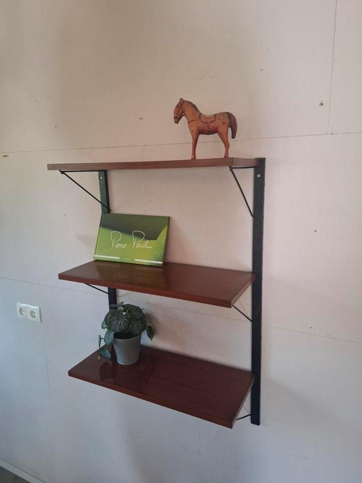 Vintage modulair teakhouten wandrek, Huis en Inrichting, Woonaccessoires | Wandplanken en Boekenplanken, Zo goed als nieuw, Ophalen of Verzenden
