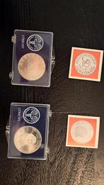 Twee zilveren 50 gulden munten uit 1987 en 1988, Postzegels en Munten, Munten | Nederland, Zilver, Ophalen of Verzenden, 50 gulden