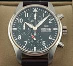 IWC IWC Pilot's Watch Chronograph IW388103, Leer, Staal, Polshorloge, Zo goed als nieuw