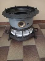 Grijsgewolkt emaille 3pits Georg Haller petroleumstel, Antiek en Kunst, Antiek | Emaille, Ophalen of Verzenden