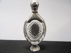 Te koop oud zilveren parfumflesje met glazen stopje., Ophalen of Verzenden