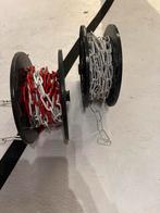 Stalen afzet kettingen op haspel 20 & 10 meter, Ophalen of Verzenden, Zo goed als nieuw, Kabel of Snoer