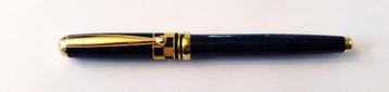 4* Luxe design vulpen blauw gemarmerd en goudkleurig  NIEUW  beschikbaar voor biedingen