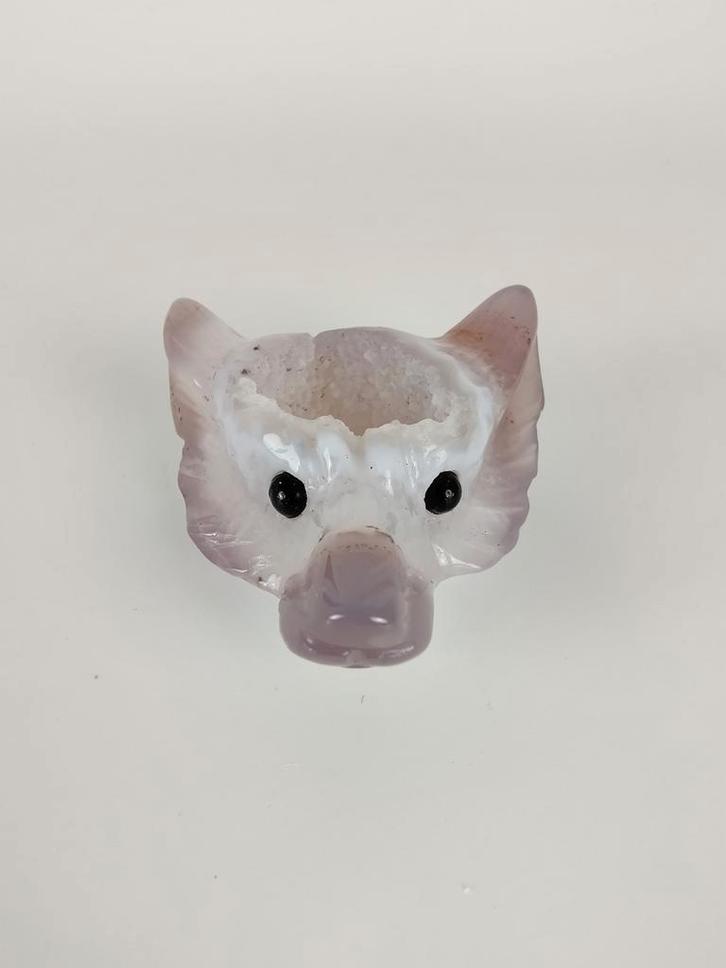 Agaat carving wolf, Verzamelen, Mineralen en Fossielen, Mineraal, Ophalen of Verzenden