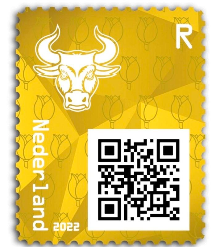 Cryptostamp Geel Bull 2022 - Niet Geclaimd, Postzegels en Munten, Postzegels | Nederland, Postfris, Na 1940, Ophalen of Verzenden