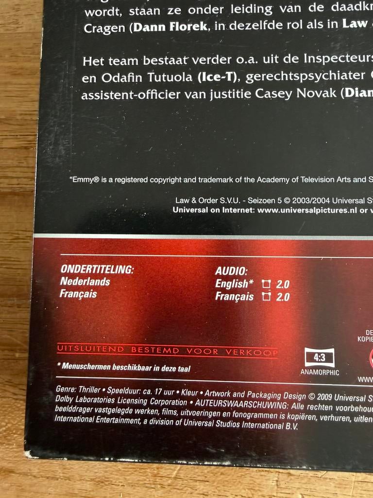 Law & Order: Special Victims Unit svu complete jaar 5, Cd's en Dvd's, Dvd's | Tv en Series, Vanaf 12 jaar, Verzenden, Gebruikt