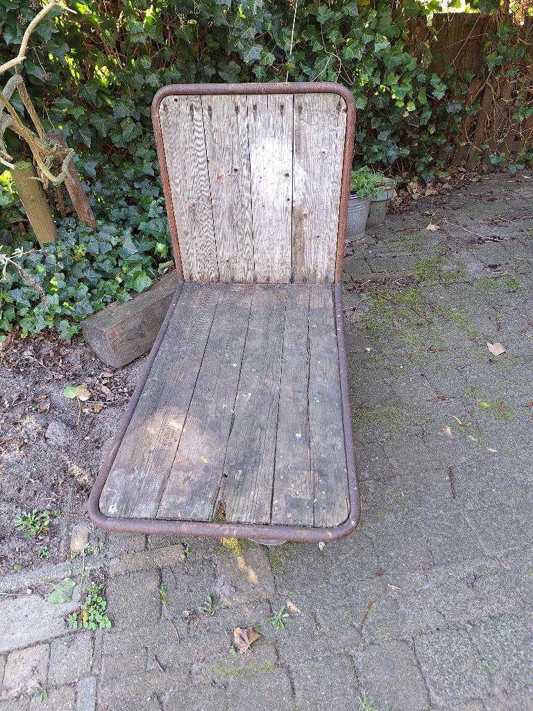 Platte transport kar / tuindecoratie, Doe-het-zelf en Verbouw, Transportwagens, 100 liter of meer, Ophalen, Gebruikt, Transportkar