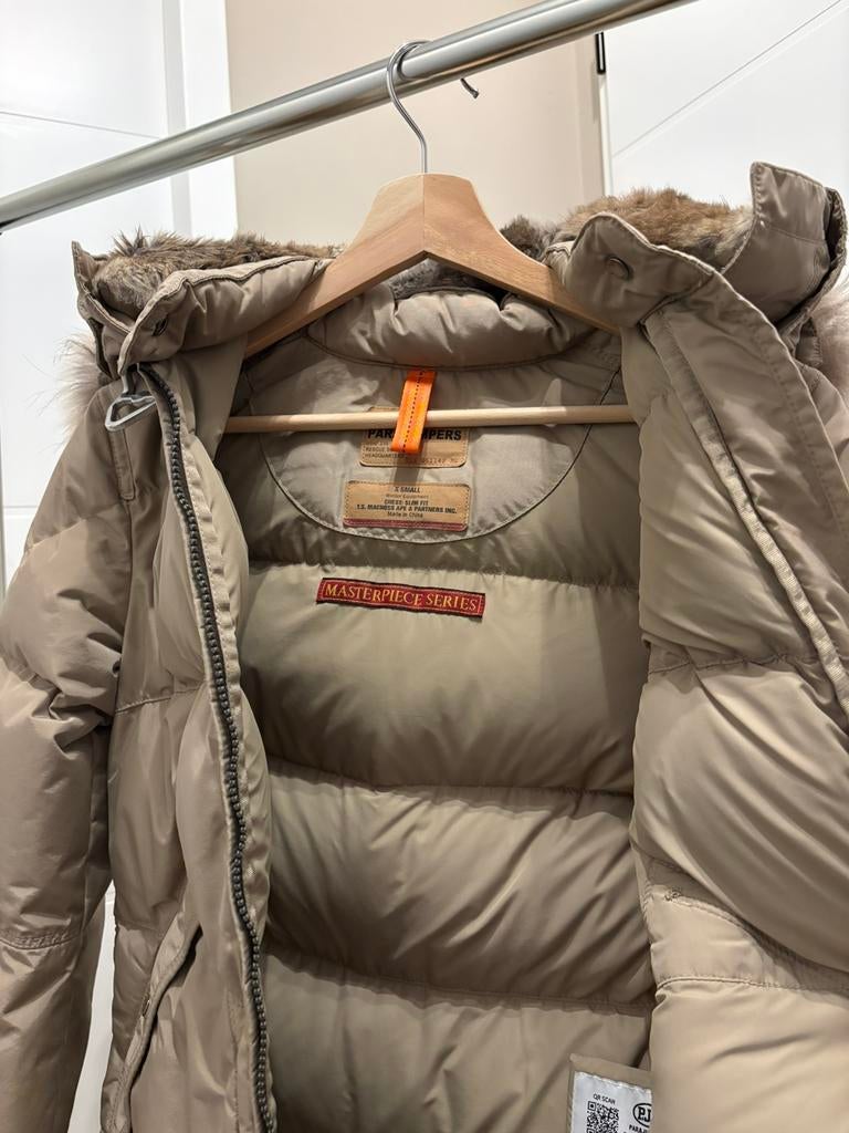 Originele parajumpers long bear jas, beige, maat XS z.g.a.n., Ophalen of Verzenden, Zo goed als nieuw, Maat 34 (XS) of kleiner