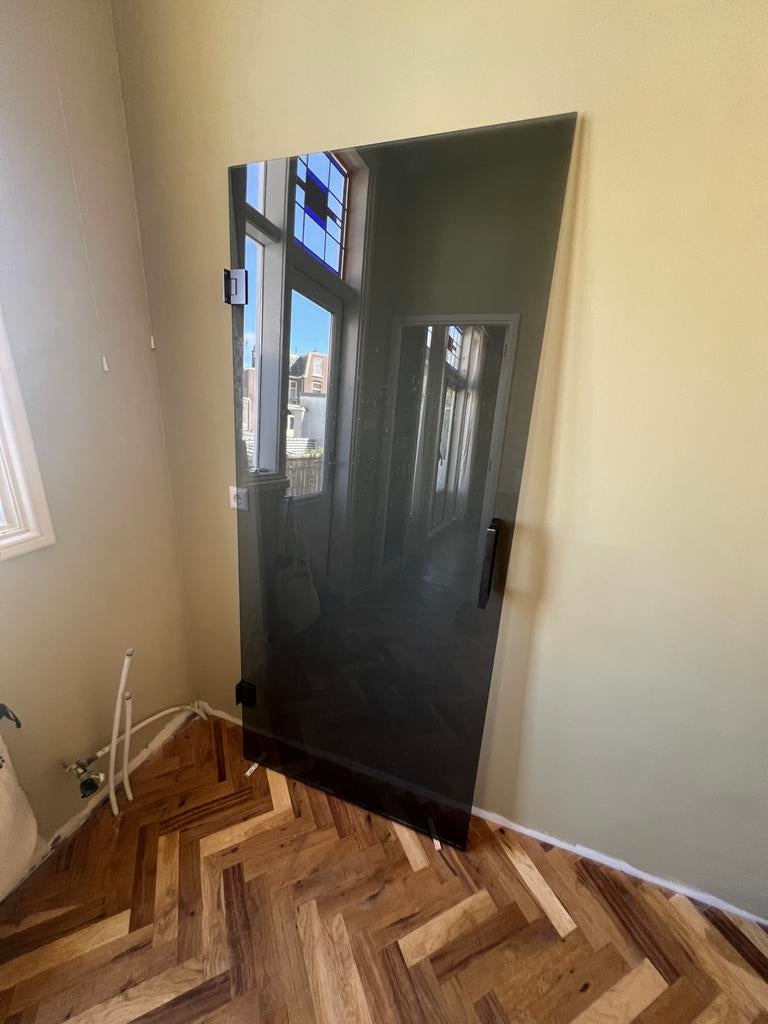 Saniclear rookglas douchedeur profielloos 90x200cm gunmetal, Den Haag