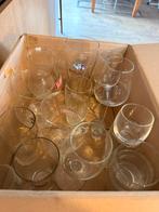 Doos vol diverse glazen - bier, wijn, shot, Ophalen, Gebruikt