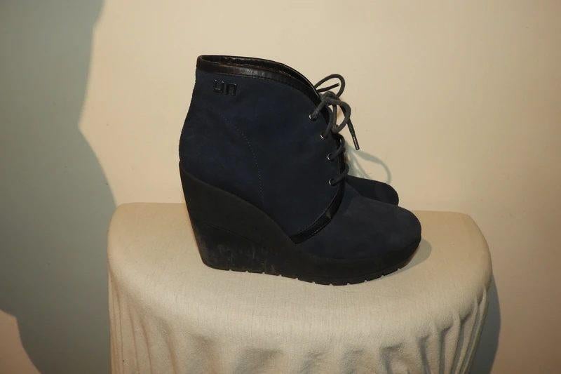 United Nude gevoerde warme enkel laars sleehak blauw 38