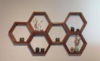 Houten Hexagon Wandplank Set - Decoratieve Opbergers, Ophalen, Zo goed als nieuw
