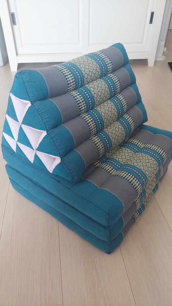 Thais meditatiekussen Kapok, opvouwbaar loungekussen, Ophalen, Zo goed als nieuw, Blauw, Overige typen