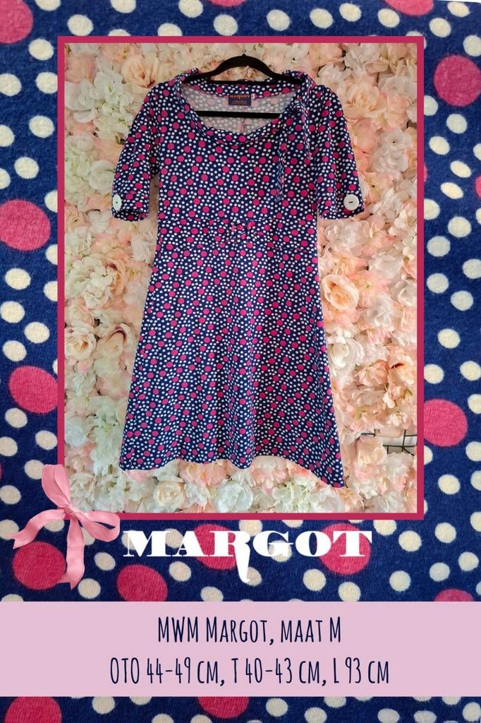 MWM Margot jurk polkadotjes, maat M, Kleding | Dames, Jurken, Maat 38/40 (M), MWM Margot, Zo goed als nieuw, Boven de knie