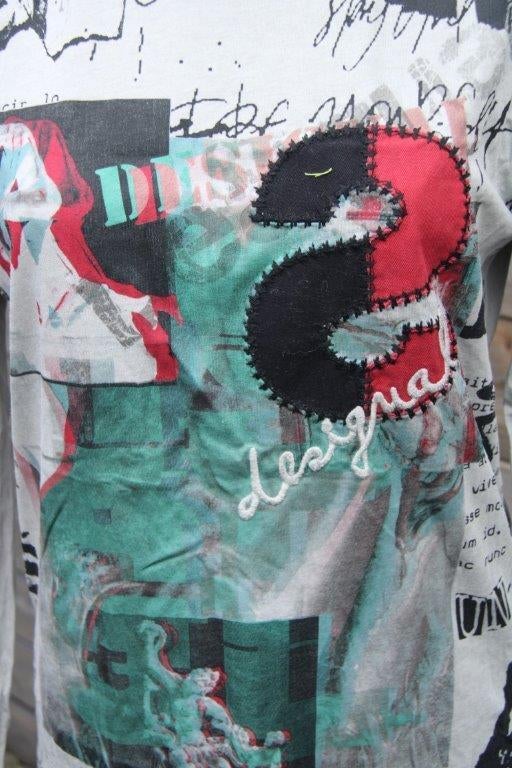 Tuniek grijs/ kleur Desigual mt S Vaste prijs OPRUIMING, Verzenden, Zo goed als nieuw, Grijs, Desigual