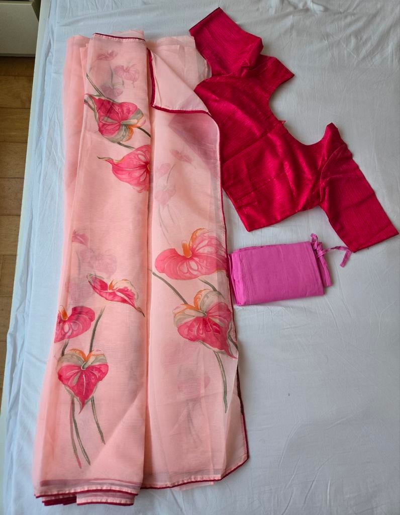 Organza saree sari nieuw, nog nooit gedragen, Kleding | Dames, Ophalen of Verzenden, Nieuw