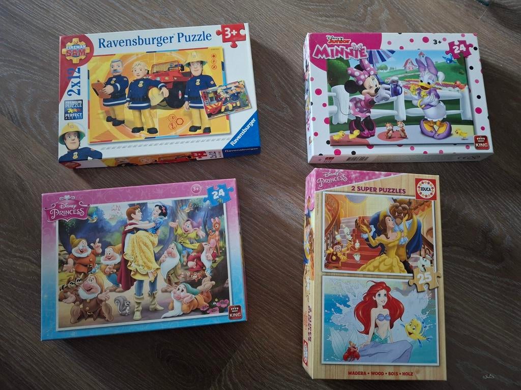 4 legpuzzels kind, Kinderen en Baby's, Speelgoed | Kinderpuzzels, Ophalen, Meer dan 50 stukjes, Zo goed als nieuw