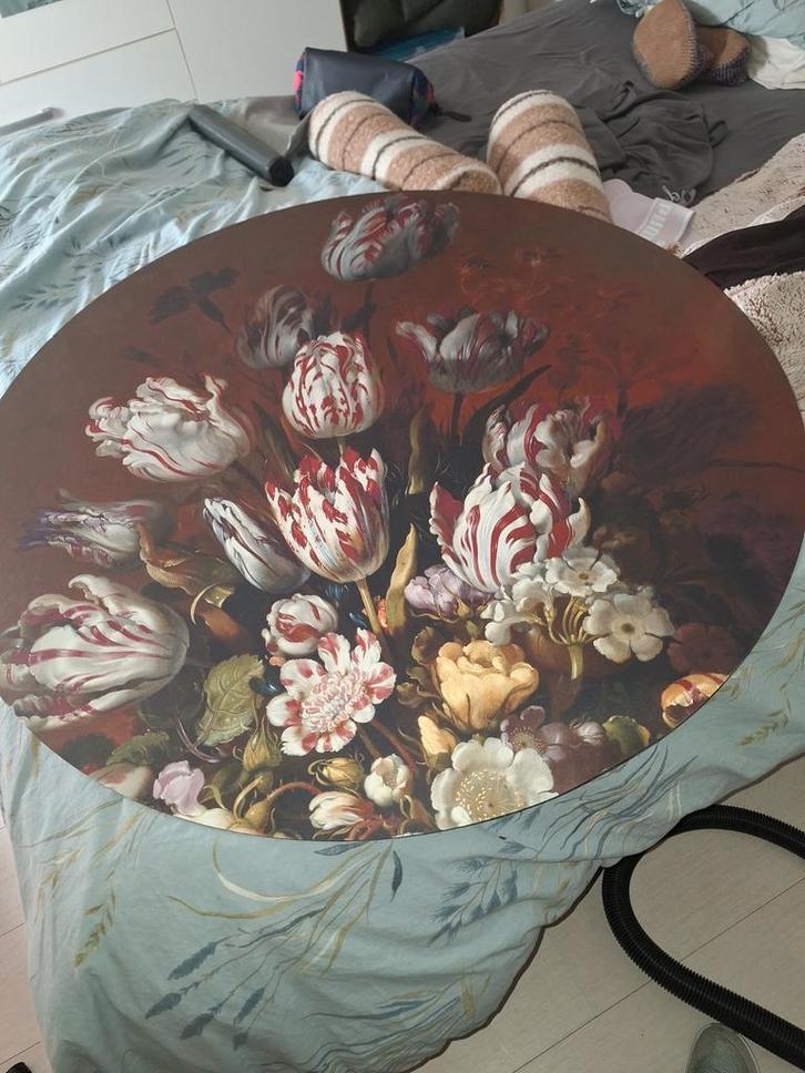 Ovaal schilderij met bloemen, Antiek en Kunst, Kunst | Schilderijen | Klassiek, Ophalen of Verzenden