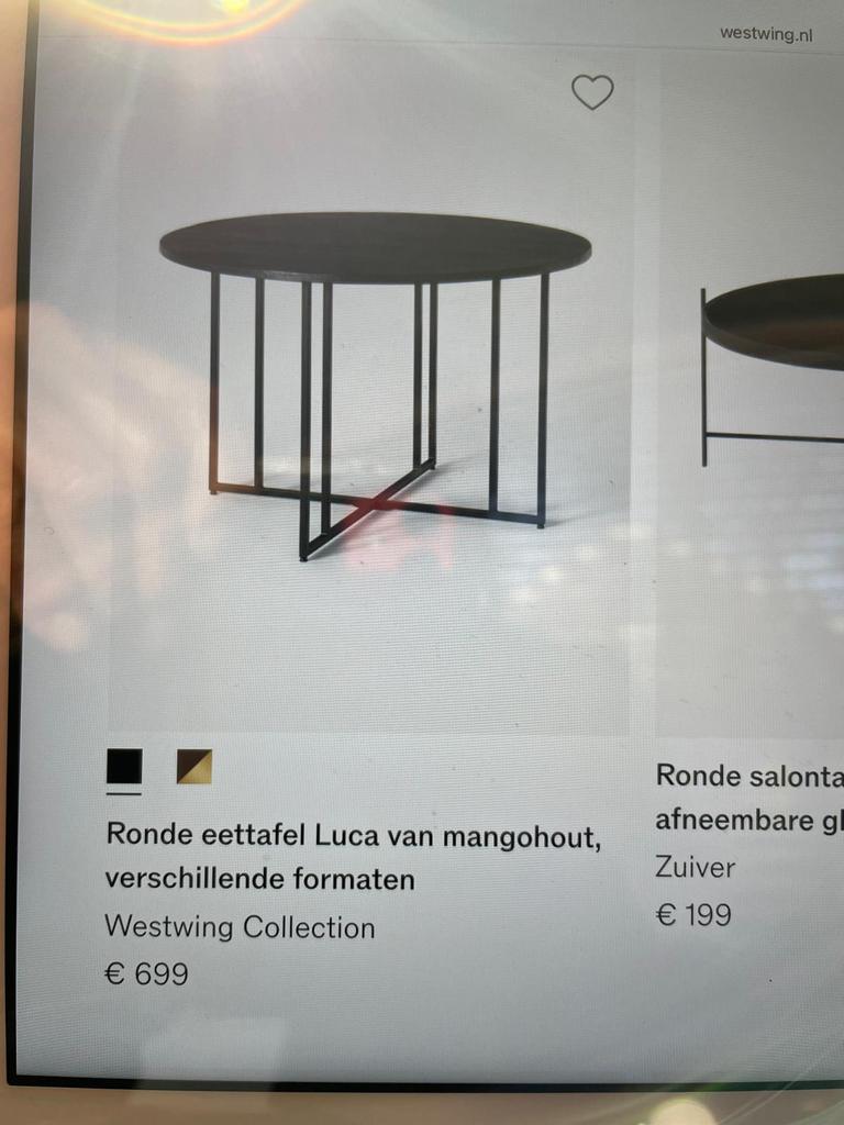 Westwing eettafel Luca mangohout 140 cm, Ophalen, Zo goed als nieuw