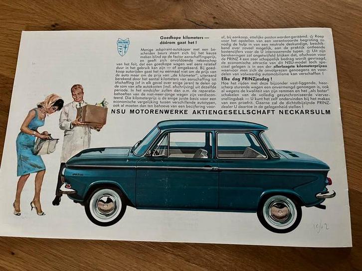 NL | Folder NSU Prinz 4  | 1962, Ophalen of Verzenden, Gelezen