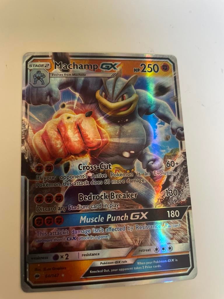 Machamp GX Pokémon Kaart - Foil, Ophalen, Gebruikt, Losse kaart, Foil