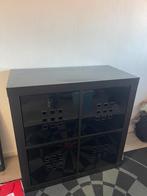 Ikea Kallax kast 2x2 zwart zonder bakken, Ophalen, Met plank(en), Kunststof, Gebruikt