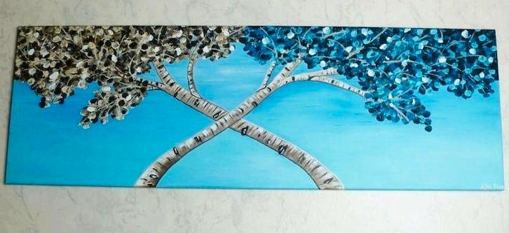 Nieuw handgeschilderd schilderij met bomen, Antiek en Kunst, Kunst | Schilderijen | Klassiek, Ophalen of Verzenden