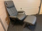 Grijze Stressless Relaxstoel met Voetenbank, Ophalen of Verzenden, Gebruikt, Leer, 75 tot 100 cm