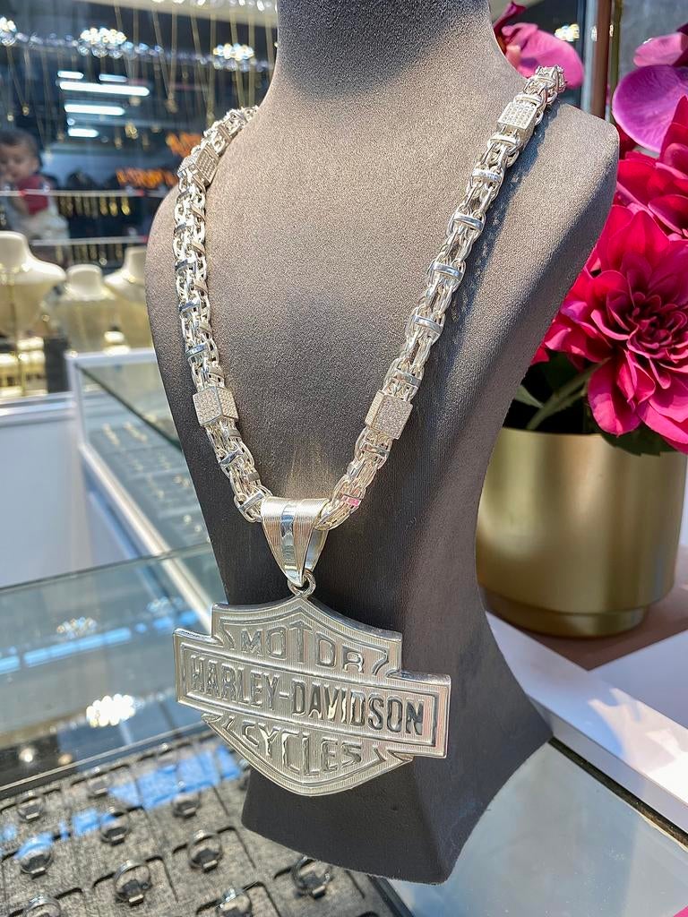 Zilveren Magnum Ketting & Harley Davidson, Ophalen of Verzenden, Nieuw, Zilver, Zilver