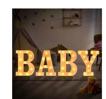 Lichtgevende BABY letters - Decoratie voor babyshoot, Audio, Tv en Foto, Fotografie | Fotostudio en Toebehoren, Nieuw, Lamp of Flitsset