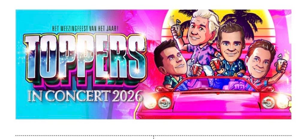 2 tickets samen voor € 75,00 Toppers in concert 19 juni 2026, Twee personen