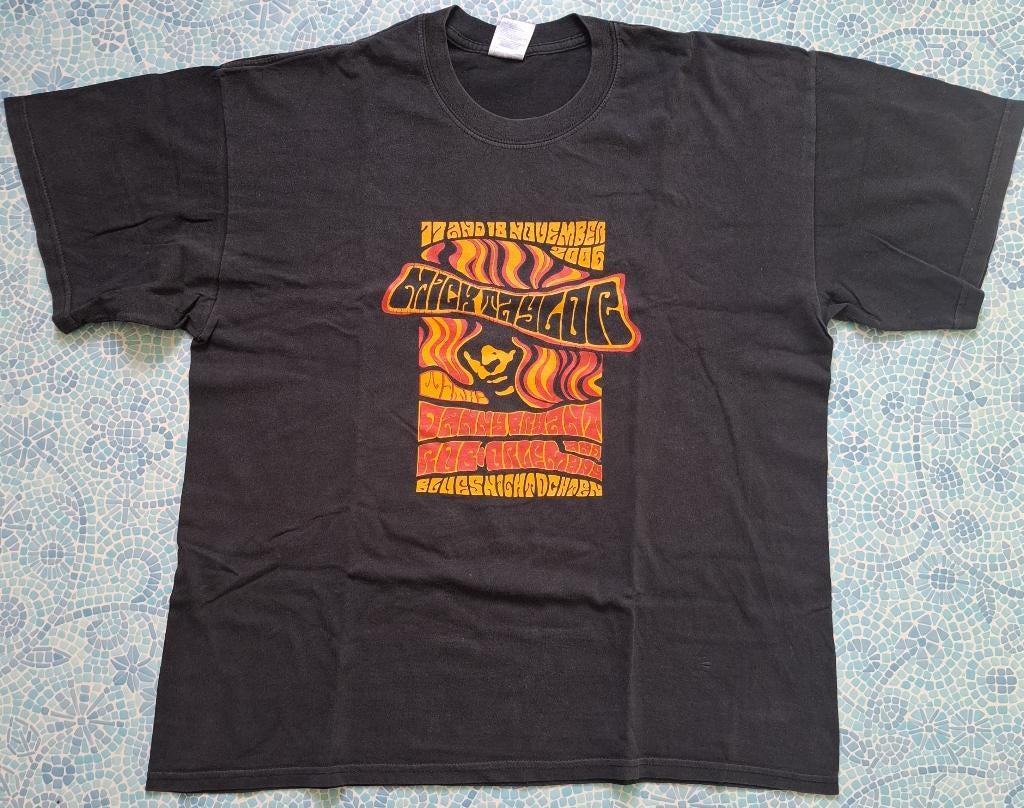 T Shirt Mick Taylor (ex Rolling Stones) 2006 Ochten NL  XL, Ophalen of Verzenden, Maat 56/58 (XL), Zwart