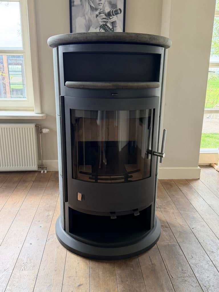 Drooff Varese 2 HF 7kW Speksteenkachel Houtkachel Vrijstaand, Houtkachel, Ophalen of Verzenden, Zo goed als nieuw, Vrijstaand