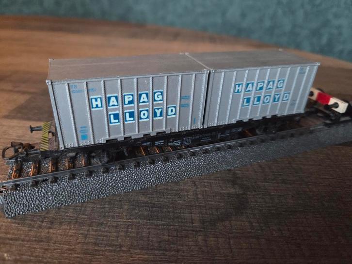 Märklin 4059 Containerwagon Hapag Lloyd met OVP, Hobby en Vrije tijd, Modeltreinen | H0, Gebruikt, Wagon, Wisselstroom, Märklin