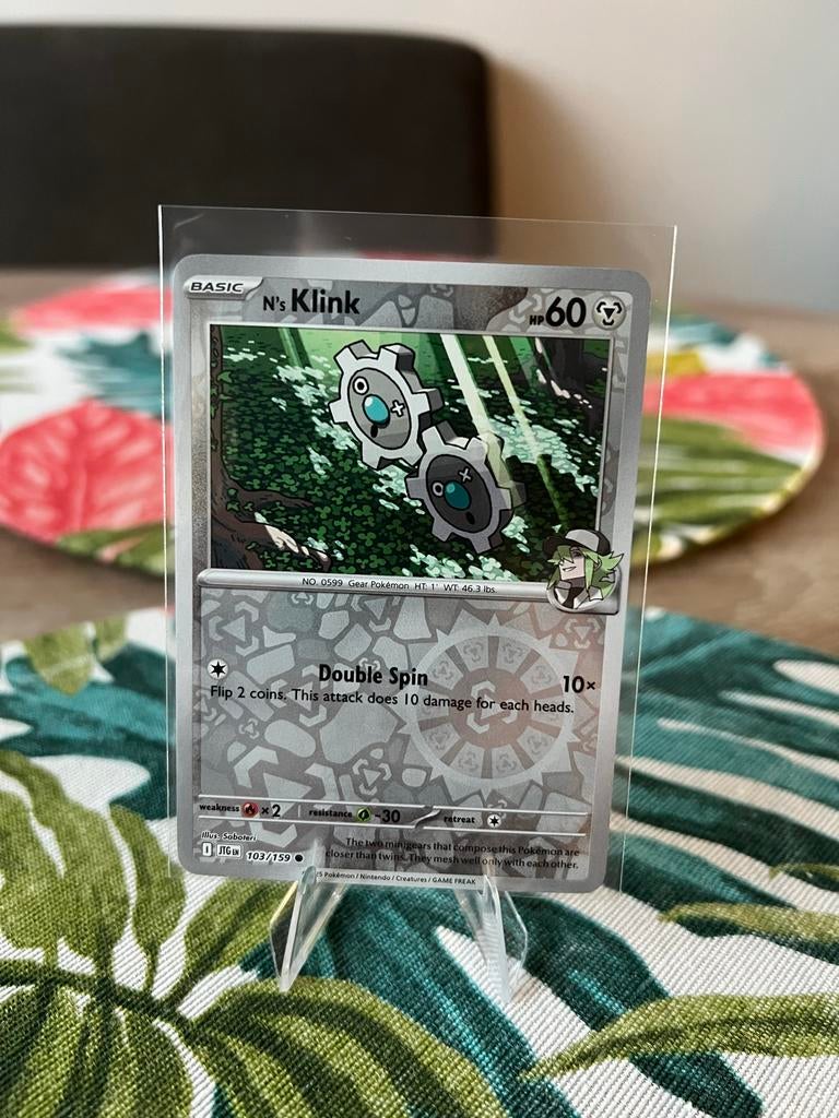 N's Klink Pokémon Kaart 103/159 - Reverse Holo, Ophalen of Verzenden, Zo goed als nieuw, Losse kaart