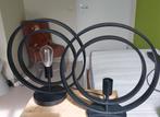 Tafellampen set van 2, zwart metaal, Ophalen of Verzenden, Metaal, Minder dan 50 cm