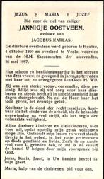 Oostveen Jannigje Houten 1869-1957 Venlo, Ophalen of Verzenden