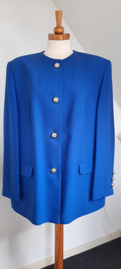 Blauwe blazer maat 48, Kleding | Dames, Jasjes, Kostuums en Pakken, Kostuum of Pak, Blauw, Maat 46/48 (XL) of groter, Ophalen of Verzenden