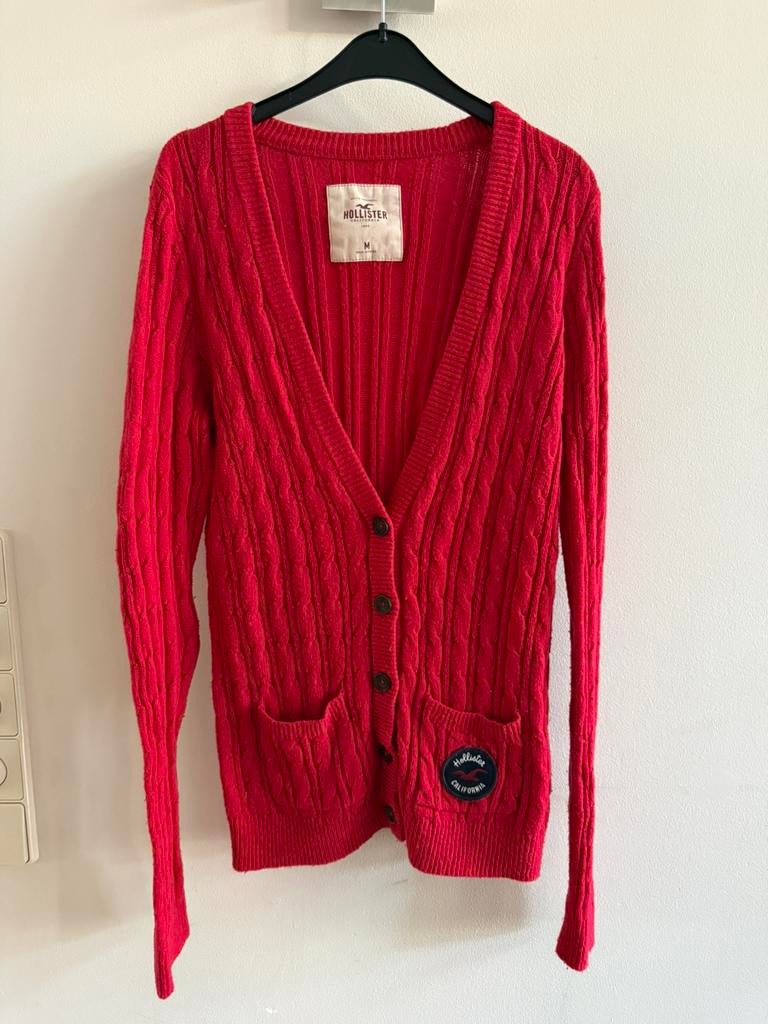 Hollister rood lang vest maat M, Kleding | Dames, Truien en Vesten, Ophalen of Verzenden, Zo goed als nieuw, Rood
