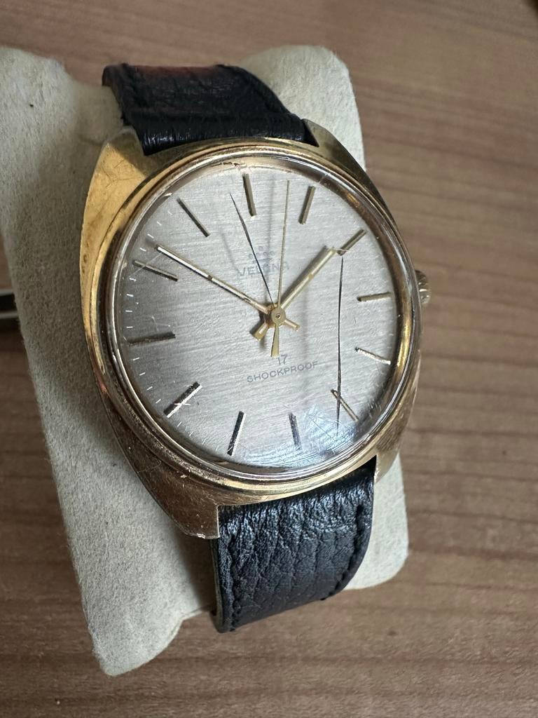 Velona 17 Shockproof horloge vintage, Ophalen of Verzenden, Gebruikt, Zwart, Android