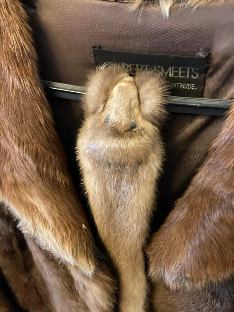 Bontjas van Bert Smeets en eventueel los te koop een nerts, Ophalen, Gedragen, Maat 38/40 (M), Bruin