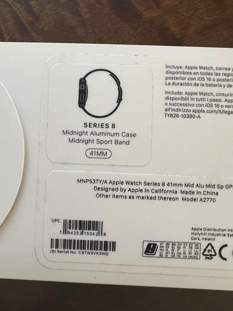 Apple watch serie 8, Sieraden, Tassen en Uiterlijk, Smartwatches, Ophalen of Verzenden, Zo goed als nieuw, Zwart, IOS