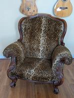 Antieke Barok Stoel / fauteuil panter bekleding., Ophalen of Verzenden