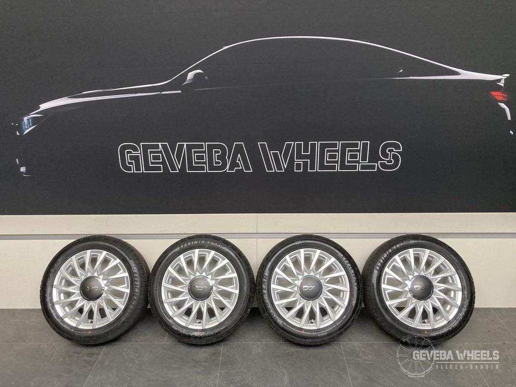 15” originel Fiat 500 velgen + banden 4x98 185/55/15 5202775, Auto-onderdelen, Banden en Velgen, Gebruikt, 15 inch, -, -